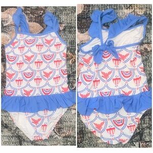 The Beaufort Bonnet Company Blue and Red Kids Bikini
